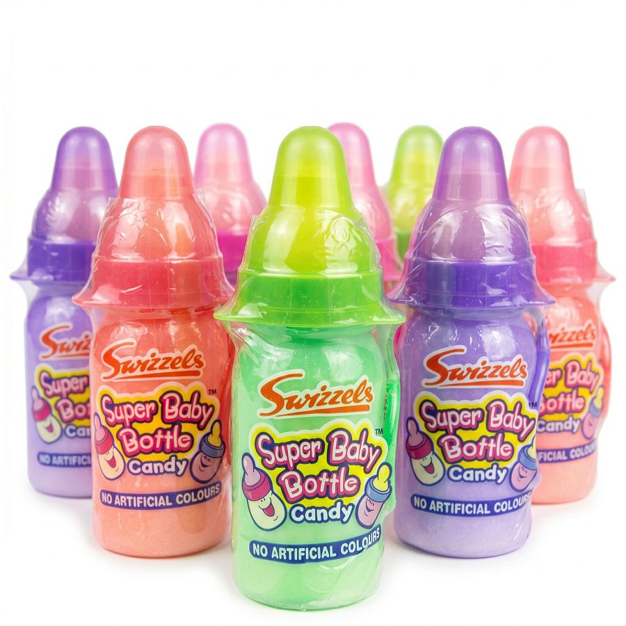 Swizzels Sour Baby Bottle UK Imported Candy | Sour Powder with Vanilla Flavored Top 23g, 8 Pack - Specialty Snack by Swizzles