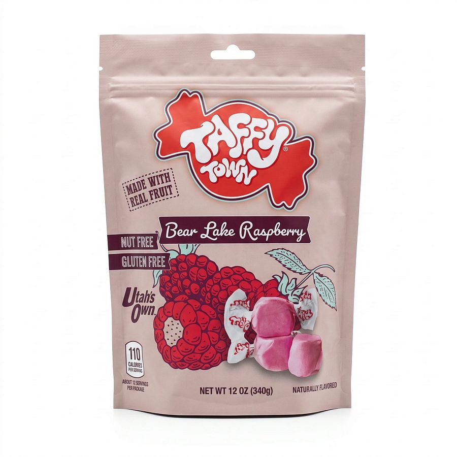 Taffy Town Limited Edition Utah Taffy 12 oz | Bear Lake Raspberry - Specialty Snack by Taffy Town