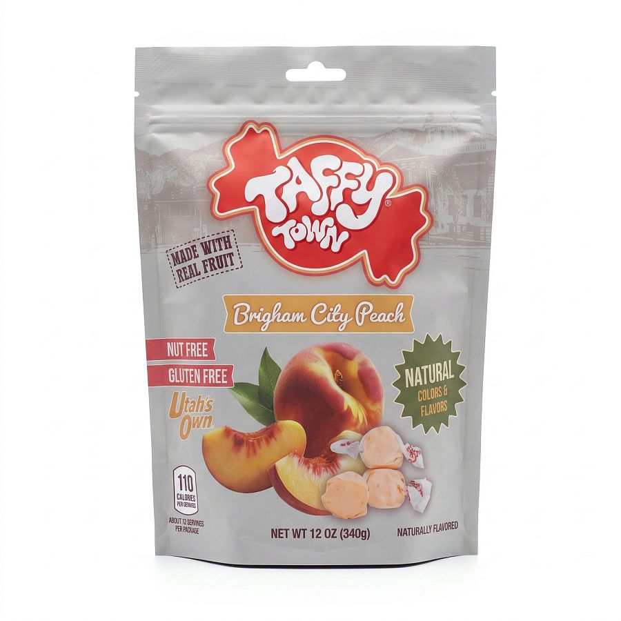 Taffy Town Limited Edition Utah Taffy 12 oz | Brigham City Peach - Specialty Snack by Taffy Town