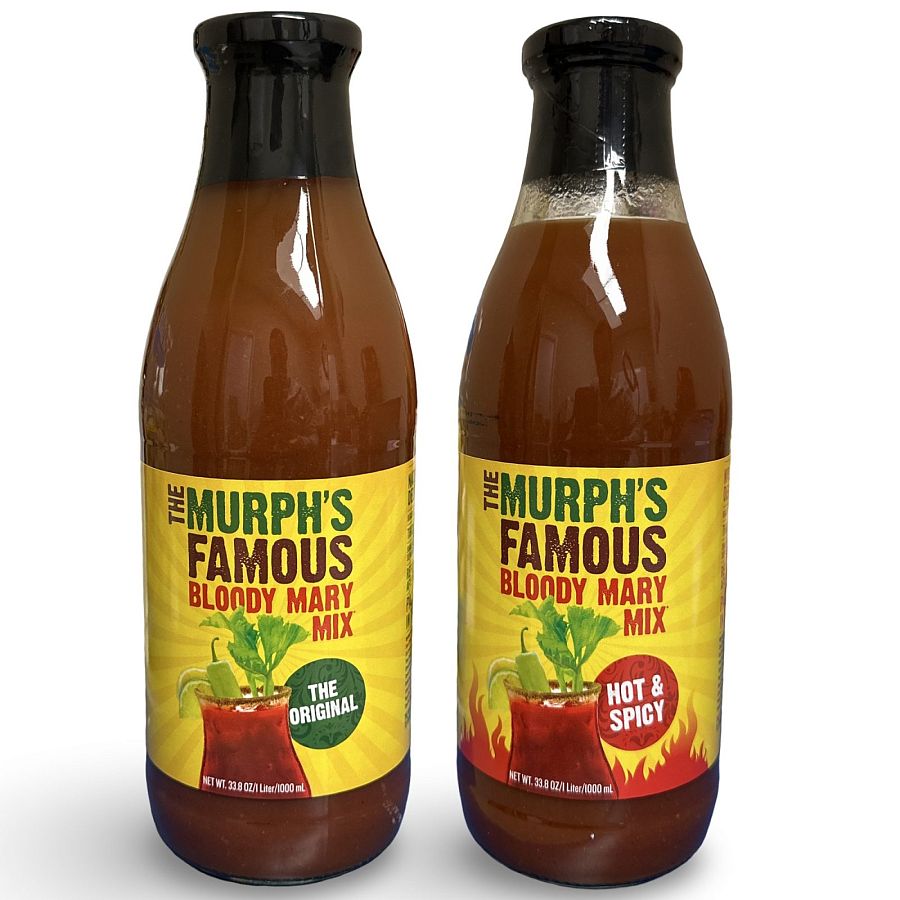 The Murph's Famous Bloody Mary Mix, Hot & Spicy and Original, Mix & Match, 33.8 fl oz (Pack of 2) - Specialty Snack by The Murph's Famous
