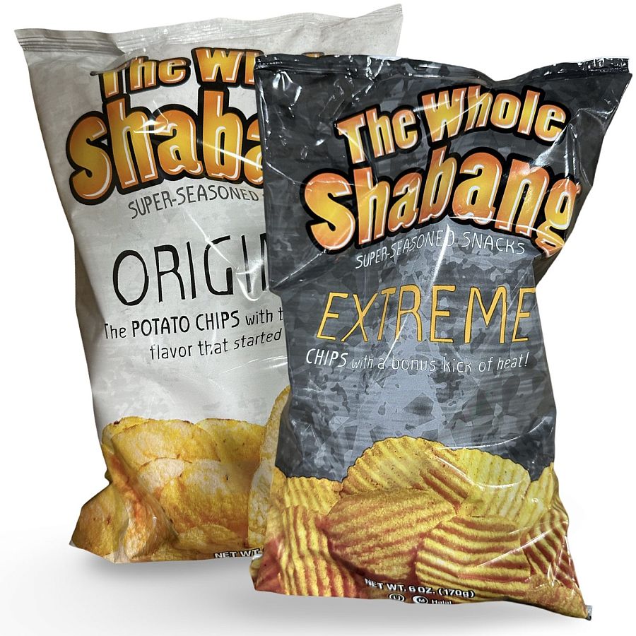 The Whole Shabang Original and Extreme Potato Chips, 2x BIG 6 Oz Bags - Specialty Snack by BIGS