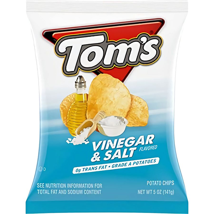 Tom's Vinegar Potato Chips 5 Oz Large Bags | 3 Count - Specialty Snack by Tom's