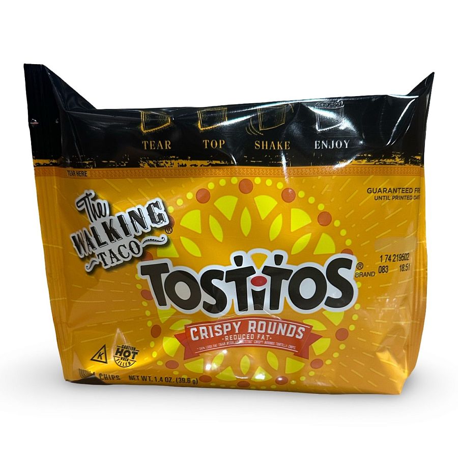 Tostitos Crispy Rounds Walking Taco Reduced Fat Tortilla Chips – 1.4 oz Bags, 11 Count - Specialty Snack by Frito-Lay