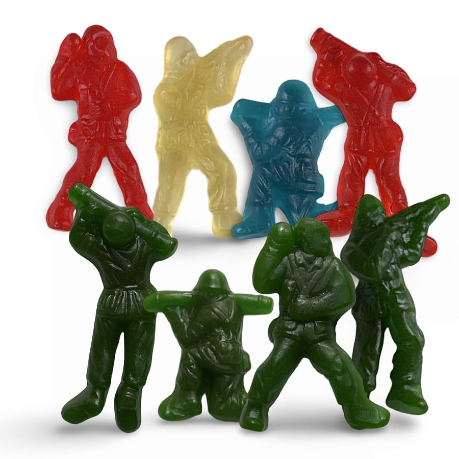 Toy Army Soldier Gummies 1 lb Tub, Green Apple or Red White & Blue Gummy Candy Choose Flavor - Specialty Snack by TRIBECA CURATIONS