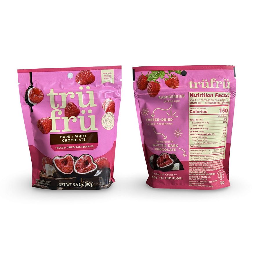 Tru Fru Chocolate & Creme Covered Real Fruit – 2 Pack (3.4 oz Each) | Strawberries, Raspberries, Blueberries & Bananas - Specialty Snack by Tru Fru