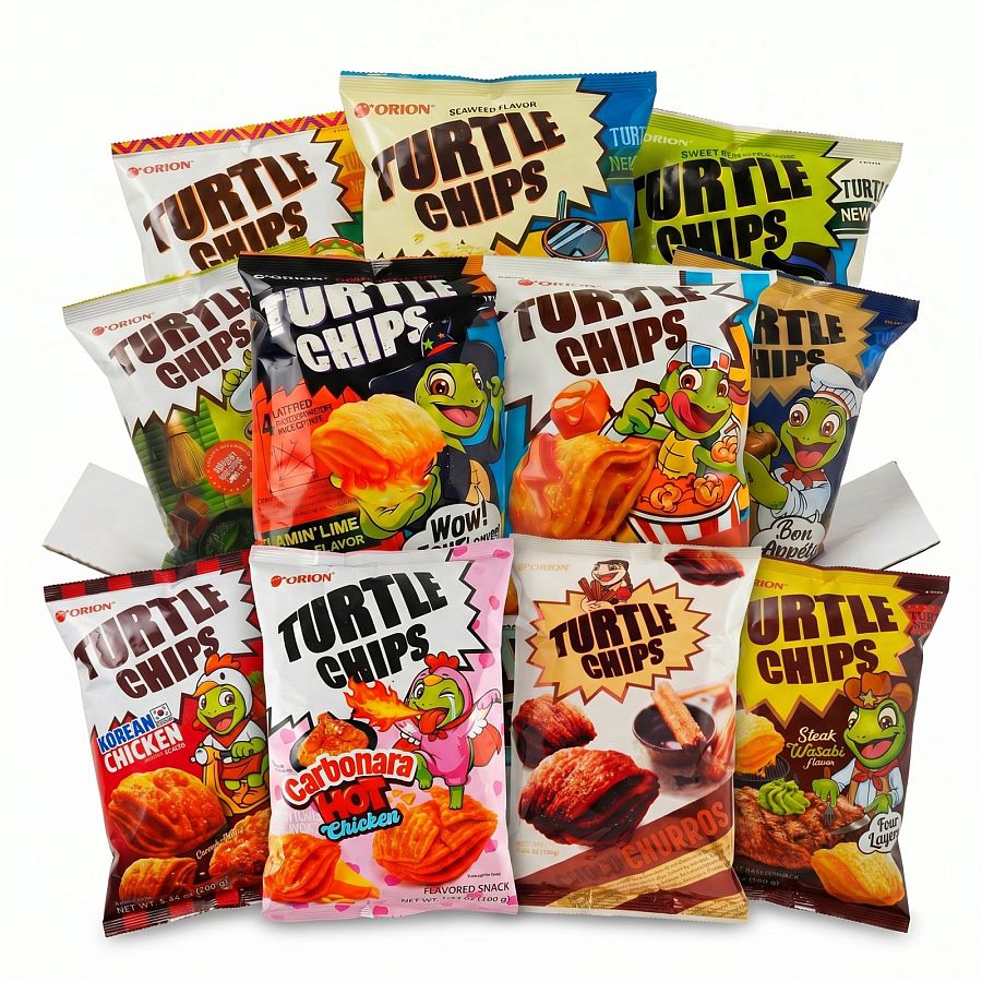 Turtle Chips Korean 4-Layer Crispy Snack Chips 2 Pack, Choose Flavor Imported Korean Snack - Specialty Snack by HBAF