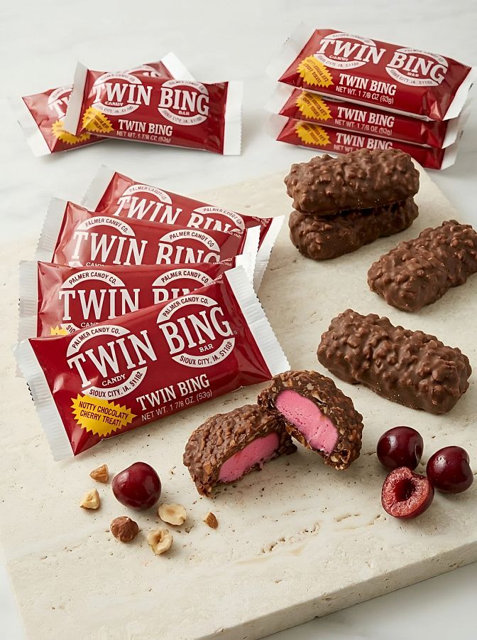 Twin Bing Chocolate Candy Bars – 12 Pack | Cherry, Coconut, Caramel or Variety - Specialty Snack by Twin Bing