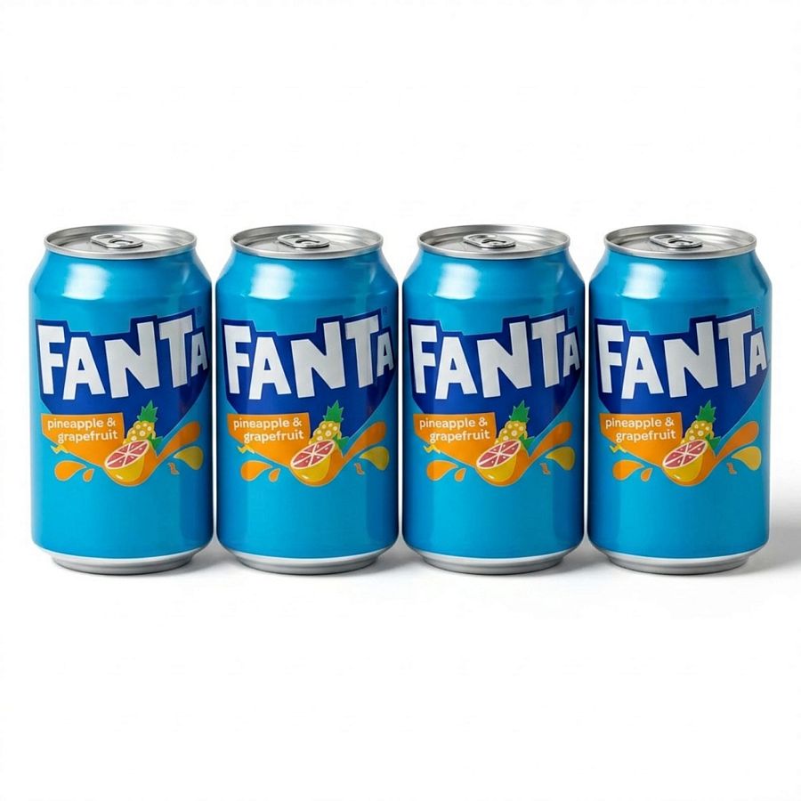 U.K. Imported Limited Edition Flavored Sodas | 4 Cans Per Order | Fanta Pineapple & Grapefruit - Specialty Snack by Fanta