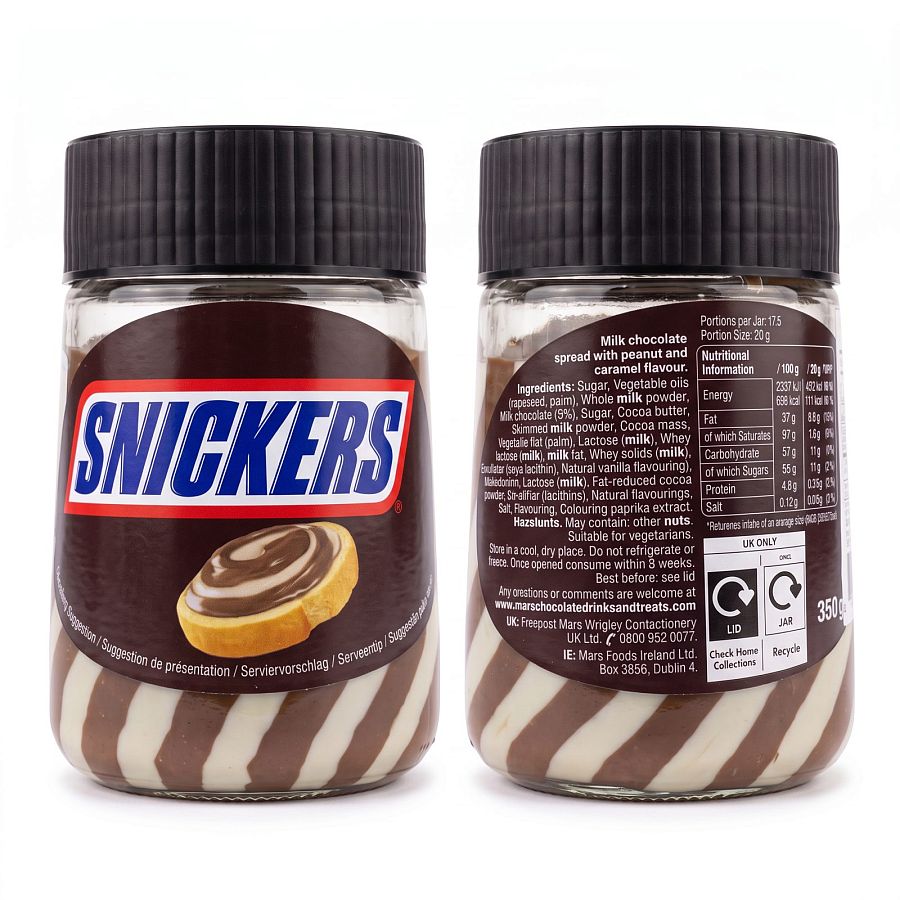 UK Imported Chocolate Spreads in Glass Jars | Snickers - Specialty Snack by Cadbury