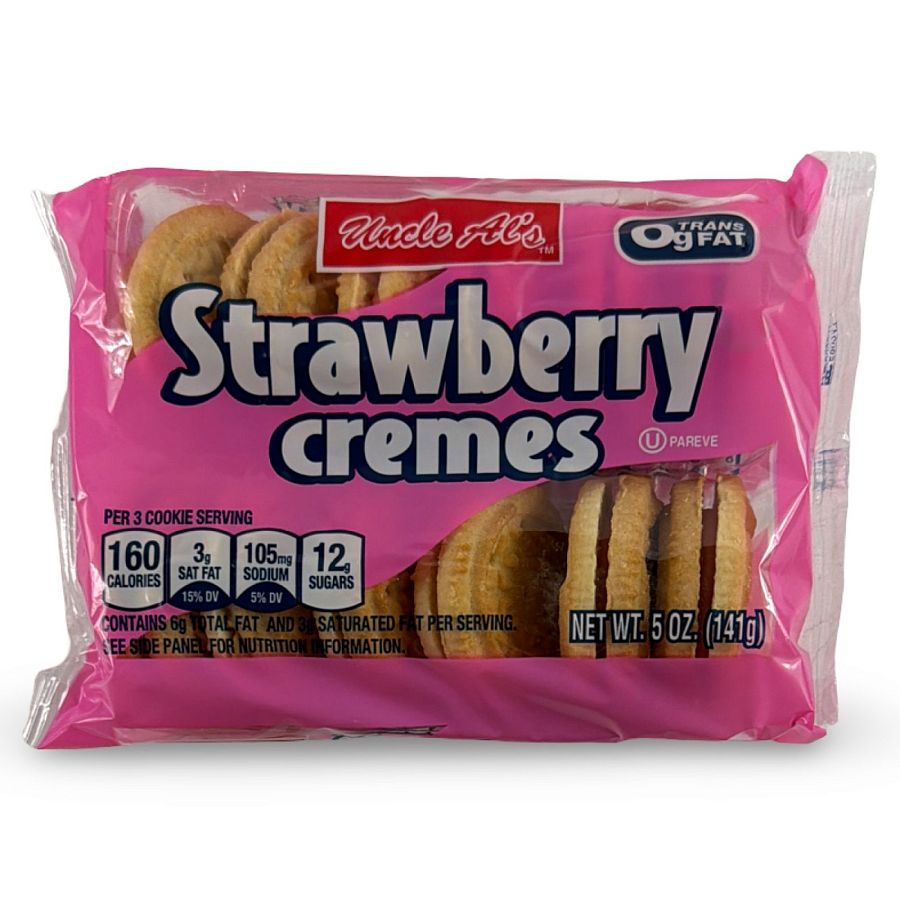 Uncle Al's & Bud's Best Cookies – Classic, Sandwich Creme & Stage Plank Varieties | 4 Packs, Flavor: Strawberry Sandwich Cremes - Specialty Snack by Bud's Best