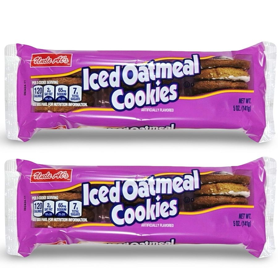 Uncle Al's Iced Oatmeal Cookies, 5 oz, 2 Packs - Specialty Snack by Uncle Al's