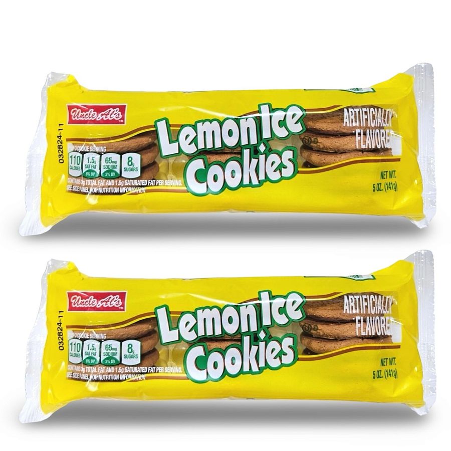 Uncle Al's Lemon Ice Cookies, 5 oz, 2 Packs - Specialty Snack by Uncle Al's