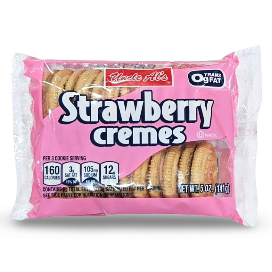 Uncle Al's Strawberry Creme Cookies, 5 Oz, 2 Packs - Specialty Snack by Uncle Al's