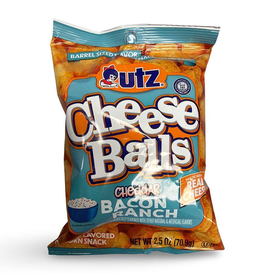Utz Cheese Balls – 5 Pack Case | Bacon Ranch Cheese Balls, 2.5 Oz - Specialty Snack by Utz
