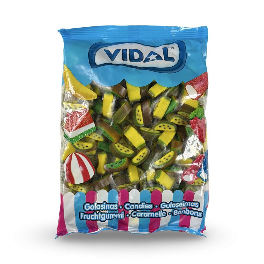 Vidal Imported 1 Kg Bags (2.2 Lbs) Swedish Scandinavian Candy | Kiwi Licorice Slices - Specialty Snack by Vidal