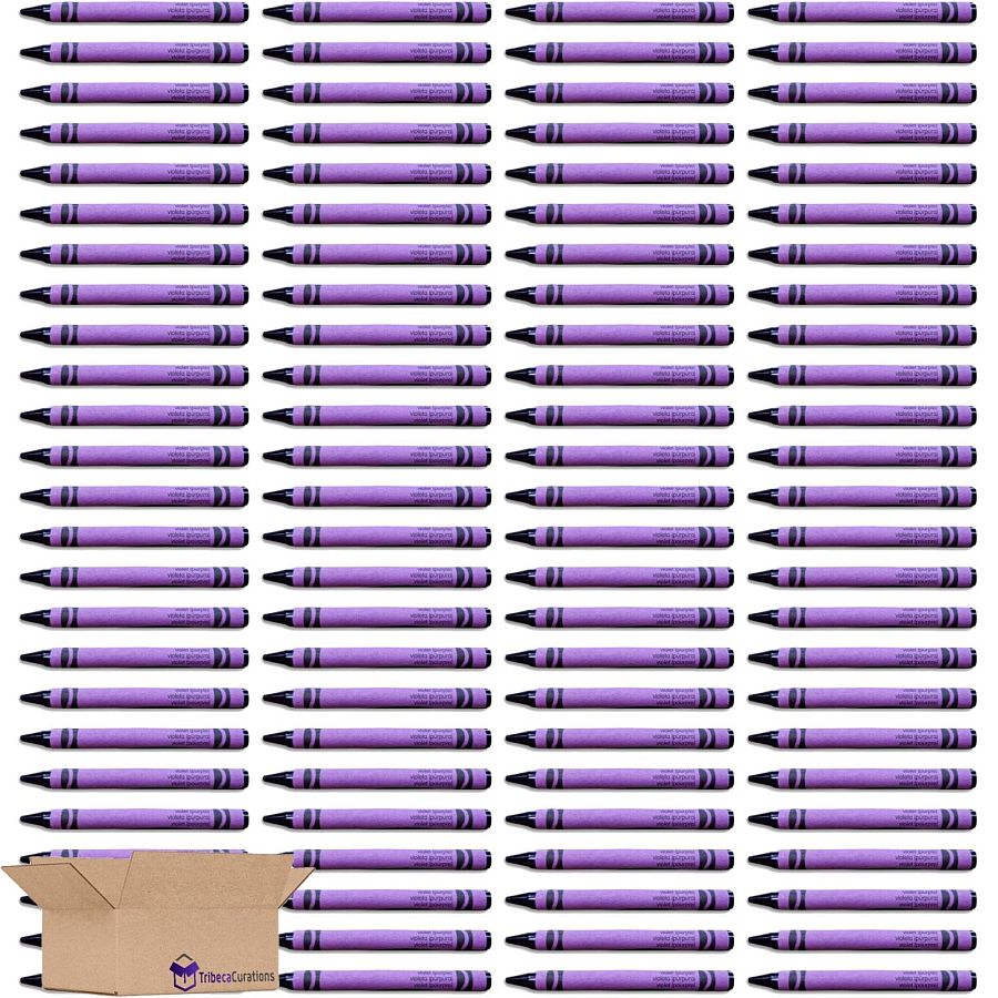 Violet (Purple) Crayon Bulk Value Pack   | 100 Count - Specialty Snack by Tribeca Curations
