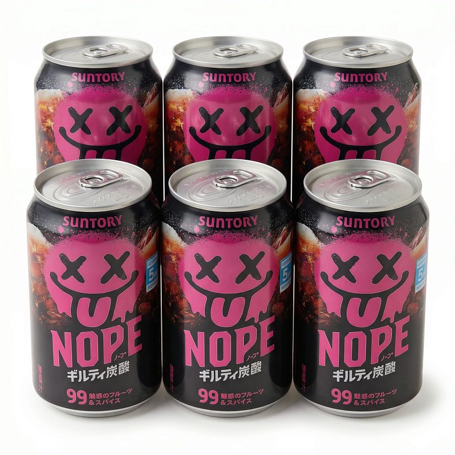 Viral Japanese Suntory NOPE Guilty Soda, 99+ Fruit & Spice Flavors, 340ml Cans | 6 Pack - Specialty Snack by NOPE