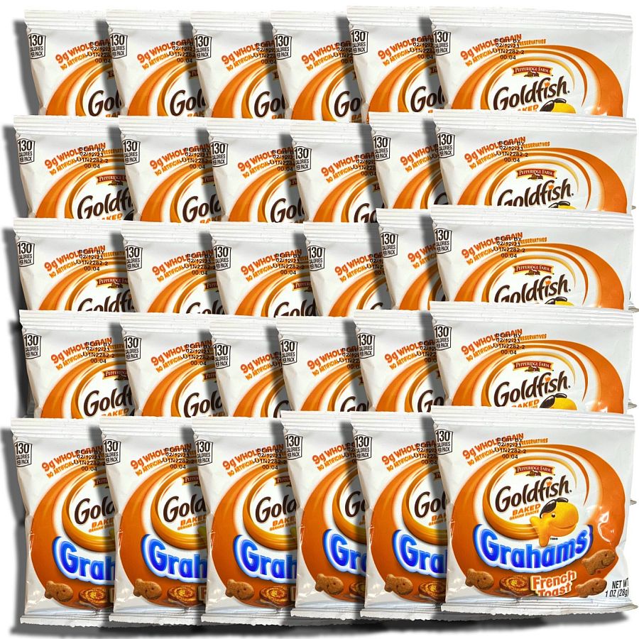Goldfish Whole Grain French Toast Graham Crackers To Go School Snacks, 30 Pack - Specialty Snack by Goldfish