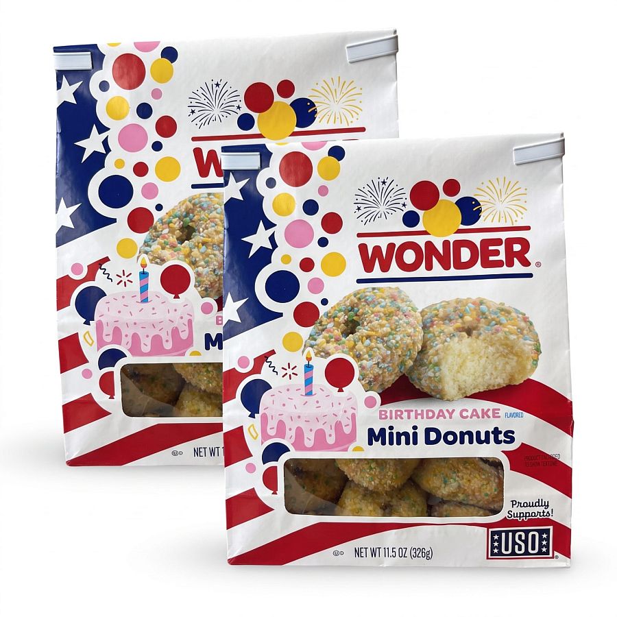 Wonder Mini Donuts, 10 oz Bags | Birthday Cake (2 Bags) - Specialty Snack by WONDER