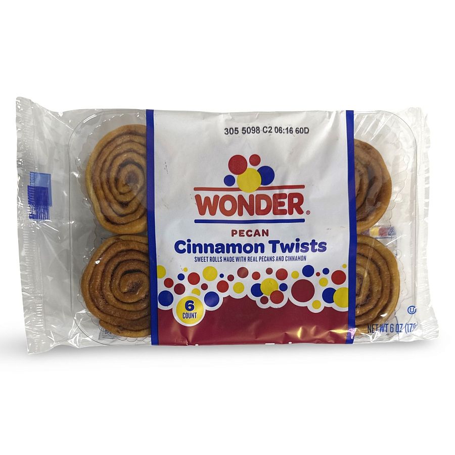 Wonder Pecan Spins Cinnamon Sweet Rolls, 6 Pieces, 4 Sleeves | 24 Total - Specialty Snack by Flowers Foods