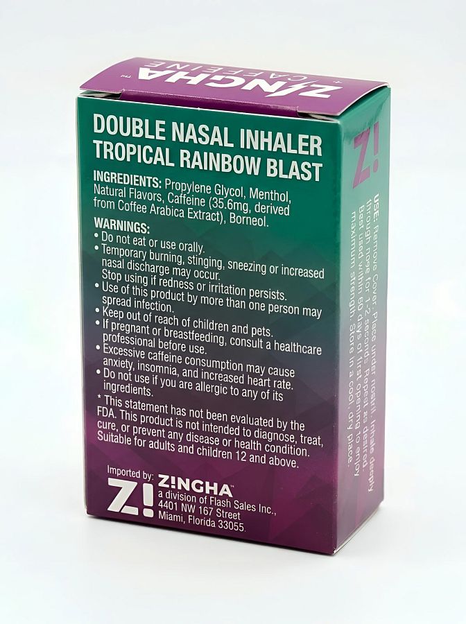 Z!NGHA Double Herbal Inhalers | Aromatherapy Nasal Inhaler, Caffeinated Tropical - Specialty Snack by Z!NGHA