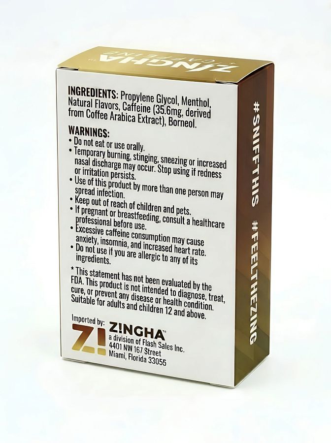 Z!NGHA Double Herbal Inhalers | Aromatherapy Nasal Inhaler, Caffeinated Vanilla Custard - Specialty Snack by Z!NGHA