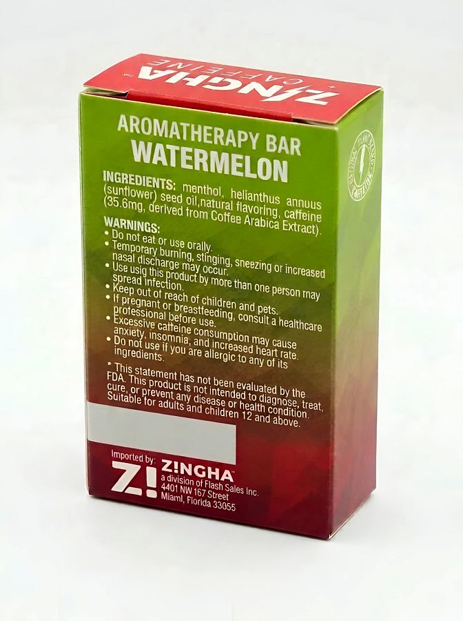 Z!NGHA Double Herbal Inhalers | Aromatherapy Nasal Inhaler, Caffeinated Watermelon - Specialty Snack by Z!NGHA