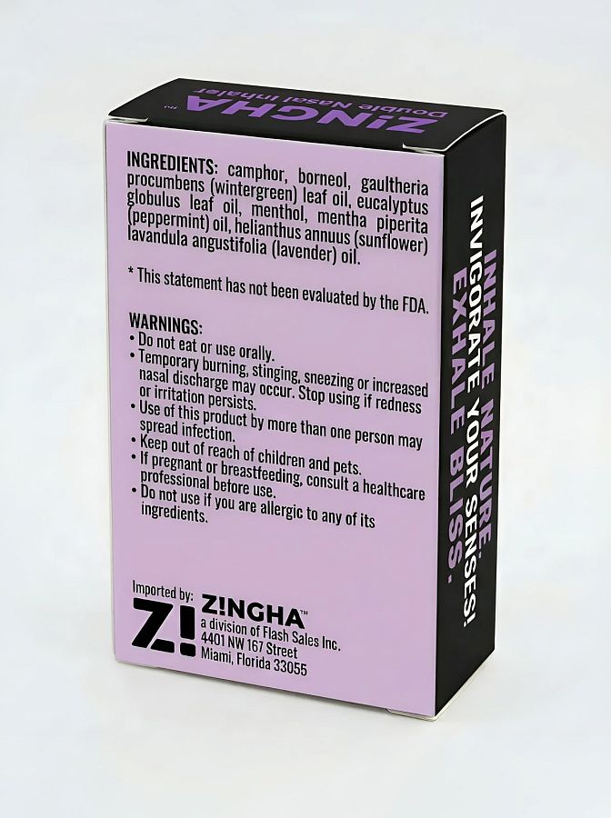 Z!NGHA Double Herbal Inhalers | Aromatherapy Nasal Inhaler, Calm - Specialty Snack by Z!NGHA