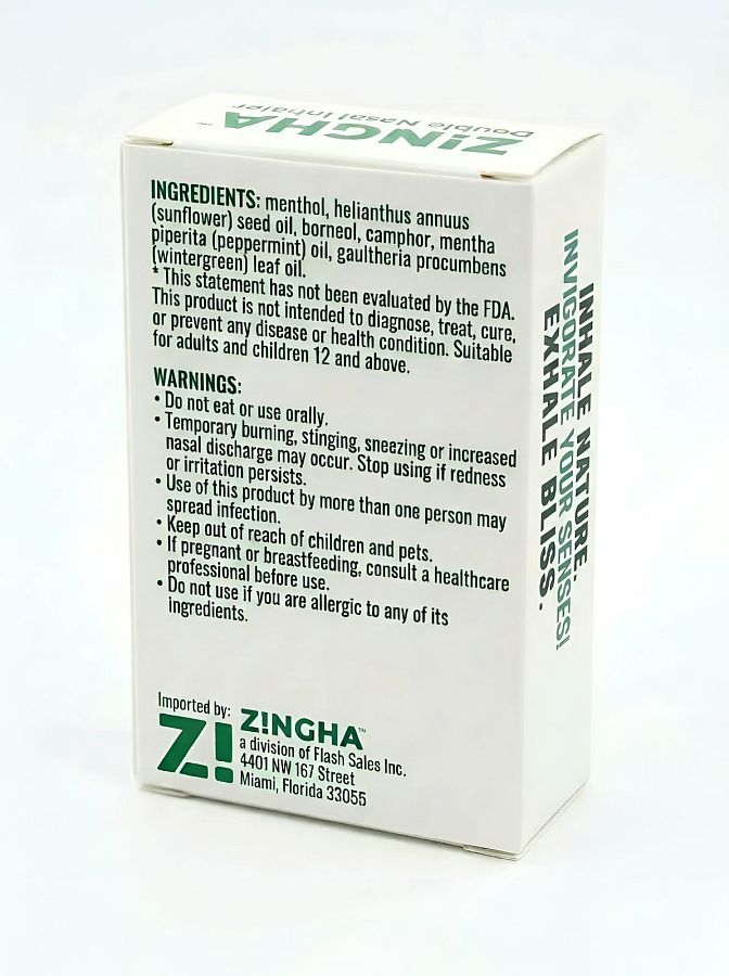 Z!NGHA Double Herbal Inhalers | Aromatherapy Nasal Inhaler, Cool Mint - Specialty Snack by Z!NGHA