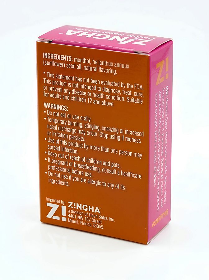 Z!NGHA Double Herbal Inhalers | Aromatherapy Nasal Inhaler, Mango - Specialty Snack by Z!NGHA