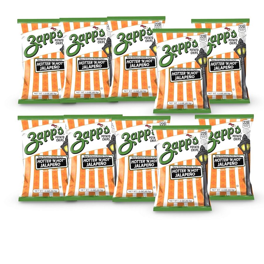 Zapp's Potato Chips 10 Pack – 1.5 oz Bags | Jalapeno - Specialty Snack by Zapp's