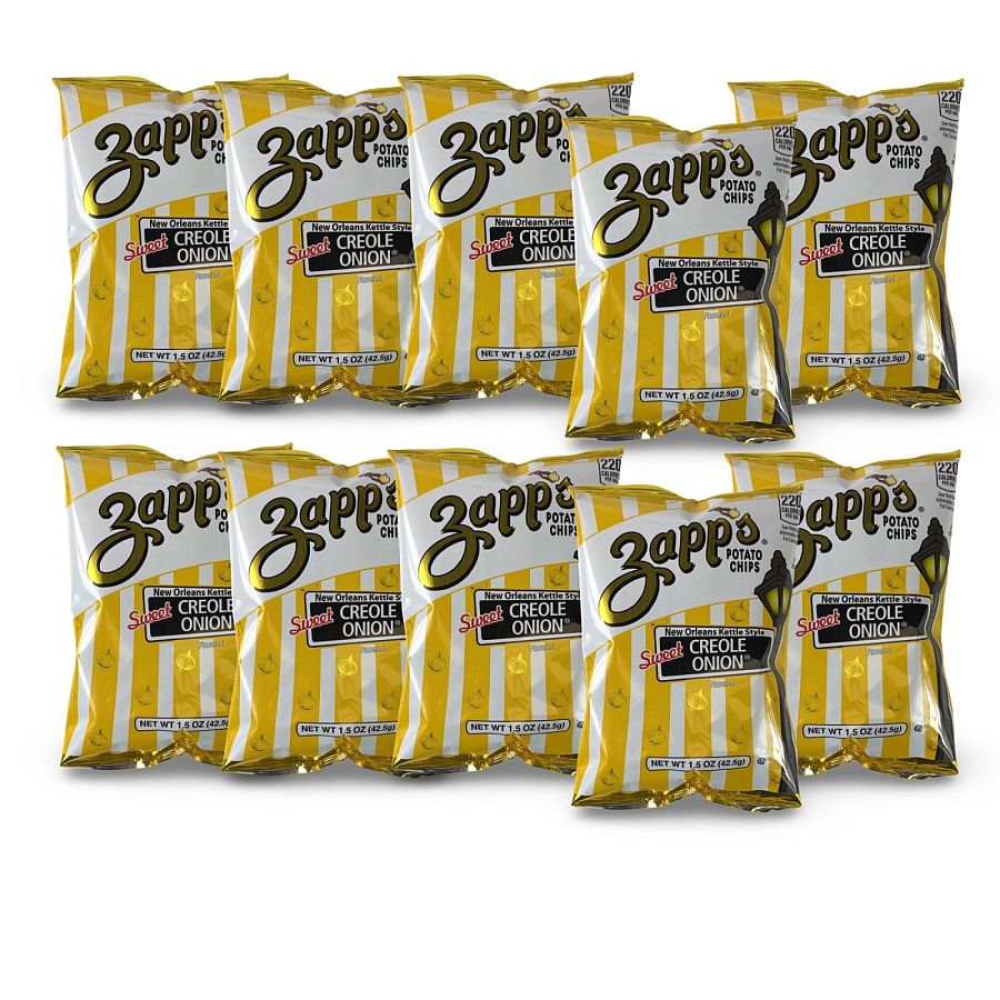 Zapp's Potato Chips 10 Pack – 1.5 oz Bags | Sweet Creole Onion - Specialty Snack by Zapp's