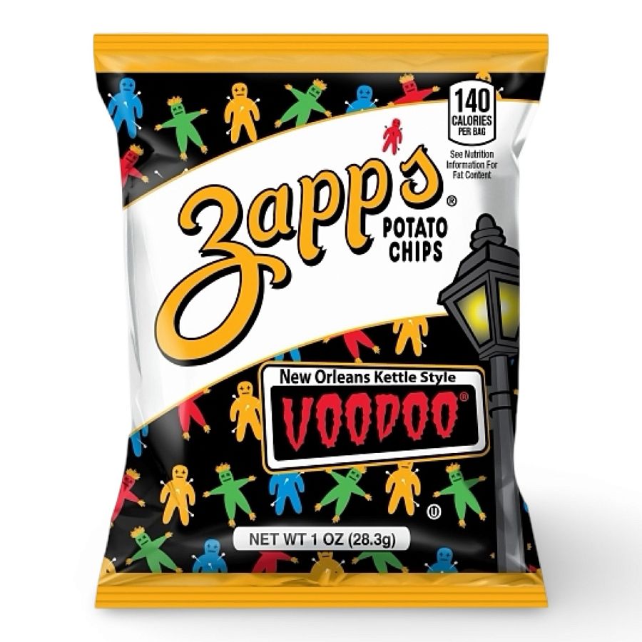Zapp's Voodoo New Orleans Kettle Style Potato Chips, 1 oz Single Serve Bags, 60 Count Case, Bold Louisiana Snack - Specialty Snack by Zapp's
