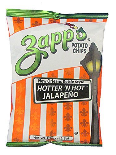 Zapp's New Orleans Kettle-Style Potato Chips, Hotter n Hot Jalapeno | Pack of 30 - Specialty Snack by Utz